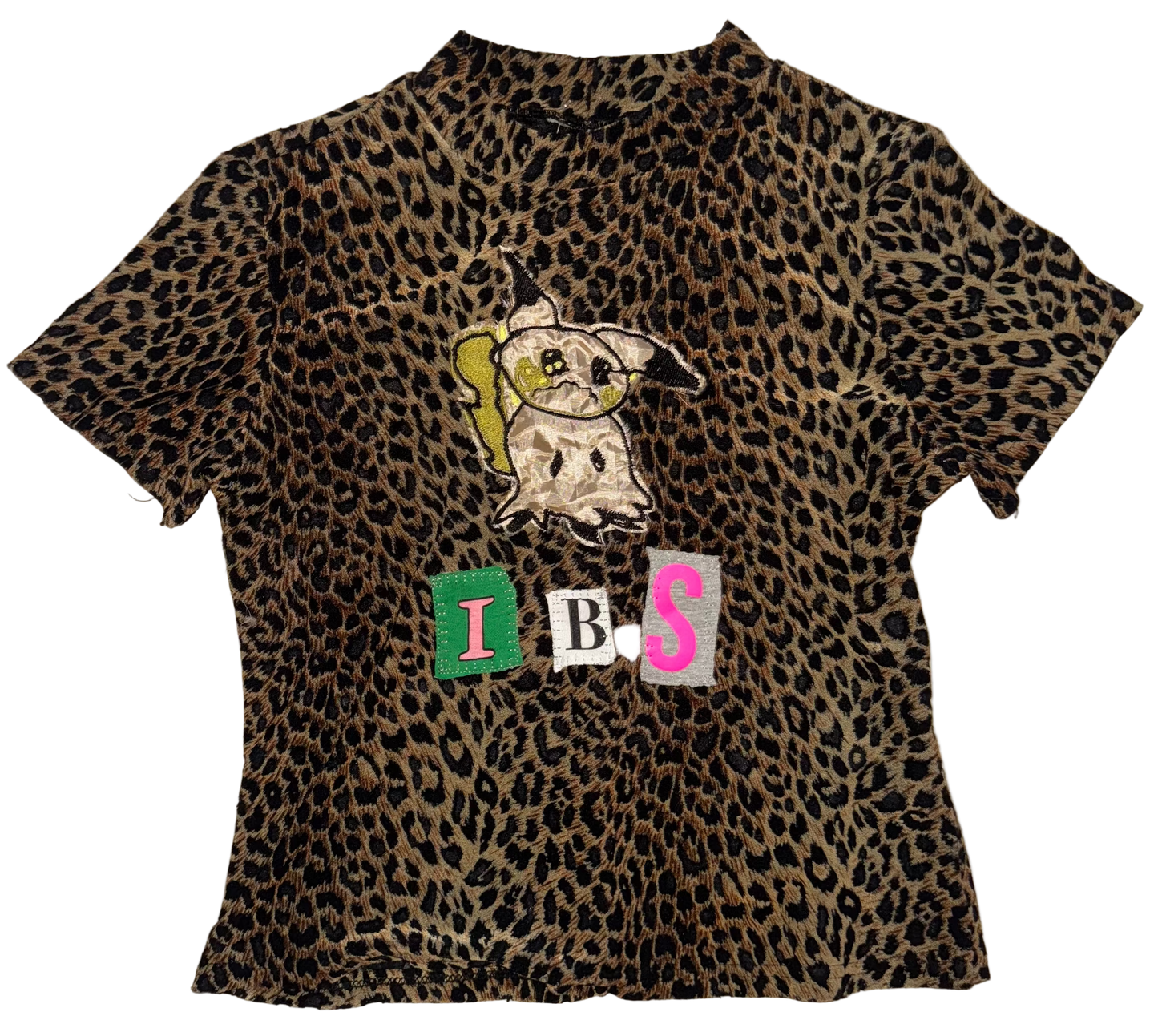 IBS semi sheer animal print top S