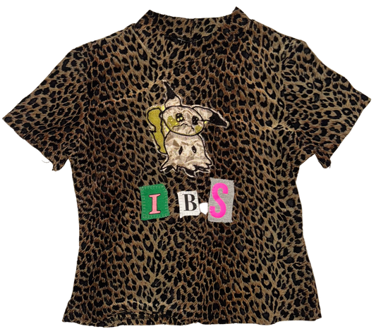 IBS semi sheer animal print top S