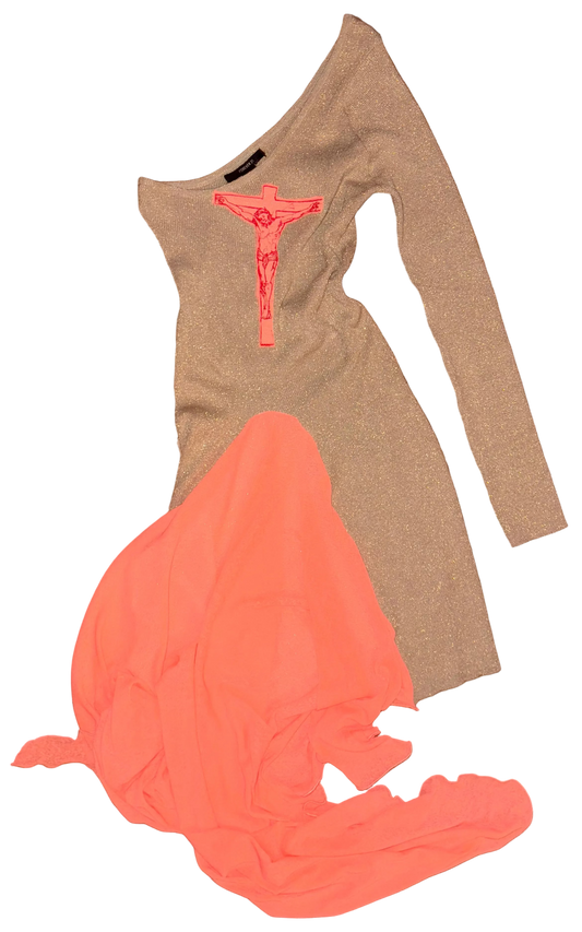 Jesus Christ on a cross asymmetrical dress XS