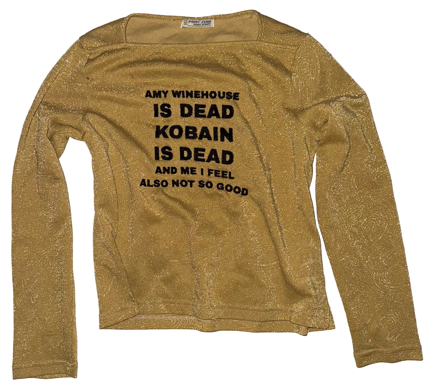 Amy winehouse is dead glitter swirls top L