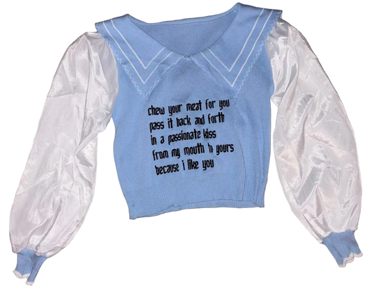 Chew your food back and forth sailor top S