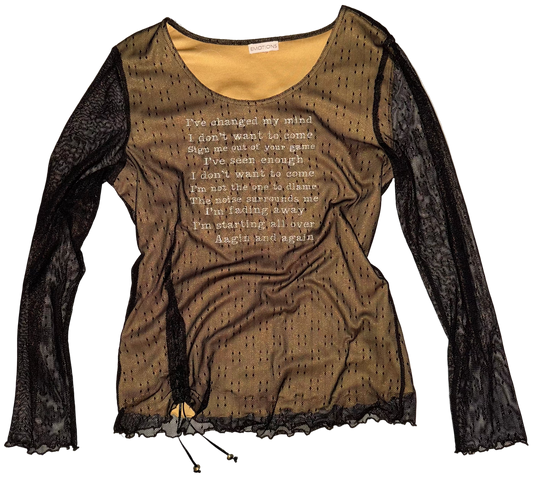 Changed my mind semi sheer long sleeve top L