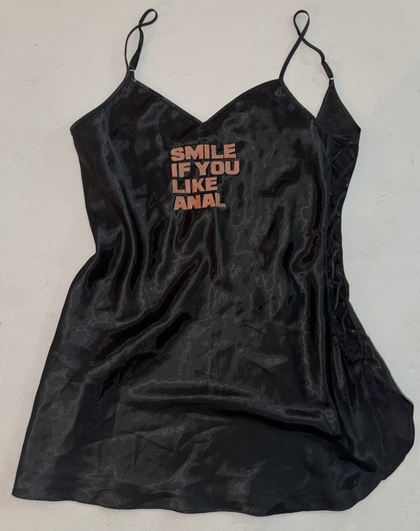 Smile if you like anal silky dress M