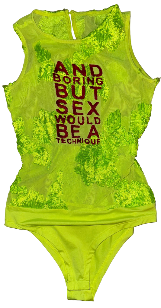 And boring but sex sheer body suit M