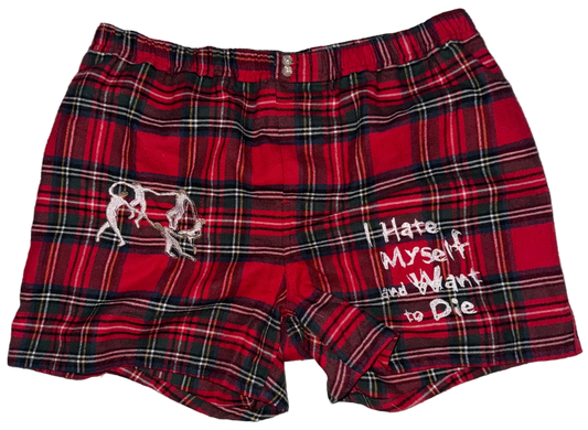 I hate myself Matjsse dancers plaid shorts L