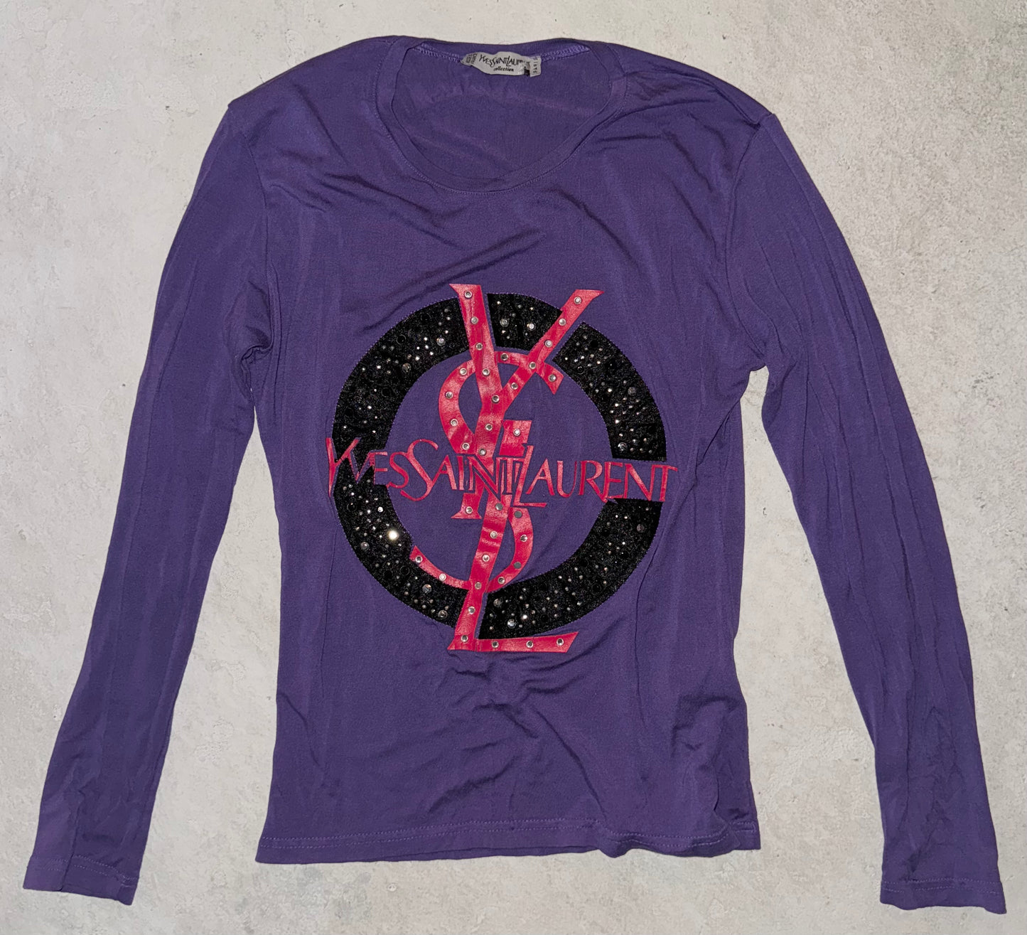 YSL rhinestone long sleeve S