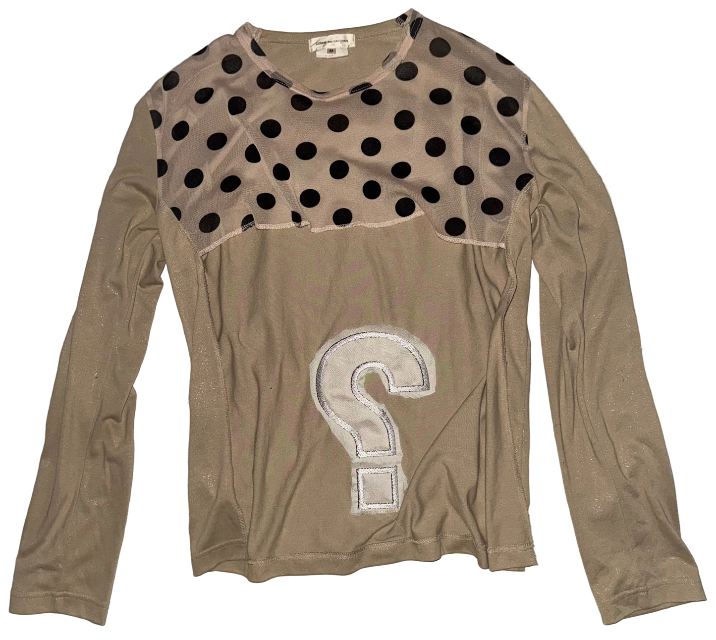 Comme des garcons x y6s ? Sheer cropped wool knit jersey long sleeve top M