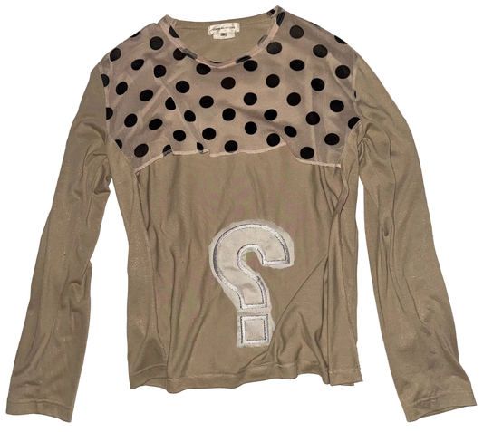 Comme des garcons x y6s ? Sheer cropped wool knit jersey long sleeve top M