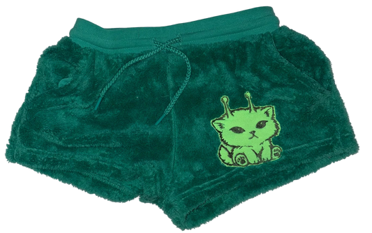 Plush zip zap zitty shorts S