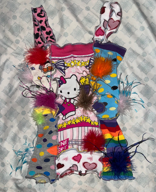 Feather puffs sock tank S/M