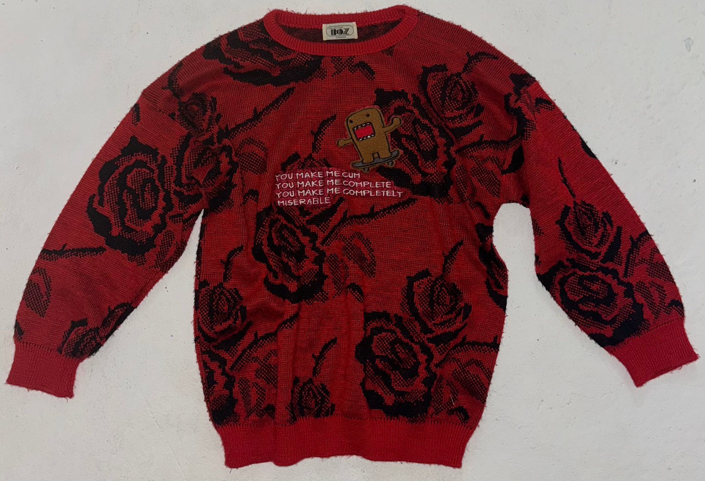 You make me cum-plete-ly miserable vintage glitter sweater