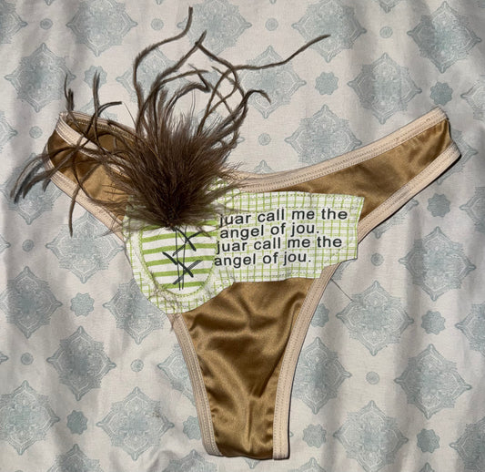 Angel of jou feather bit thong S