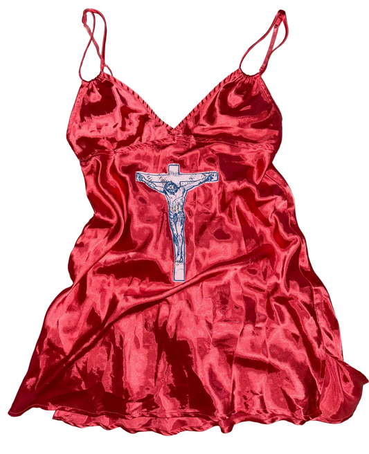 Jesus Christ on a cross silky dress XS