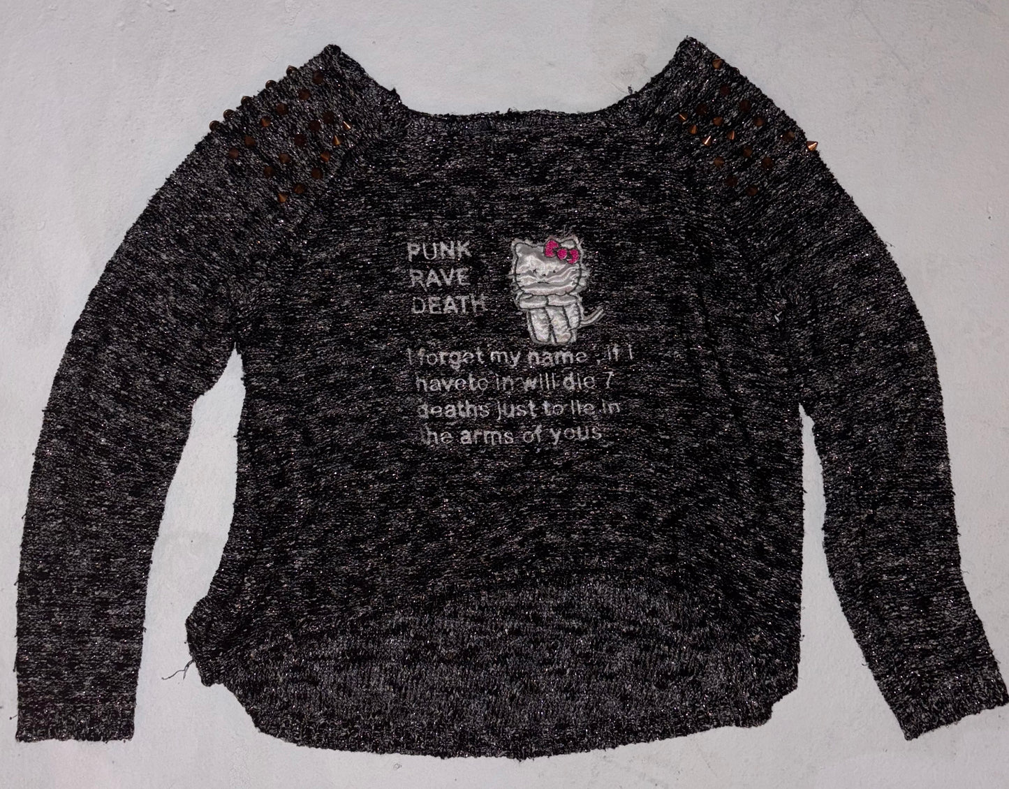 Punk rave death studded sweater M