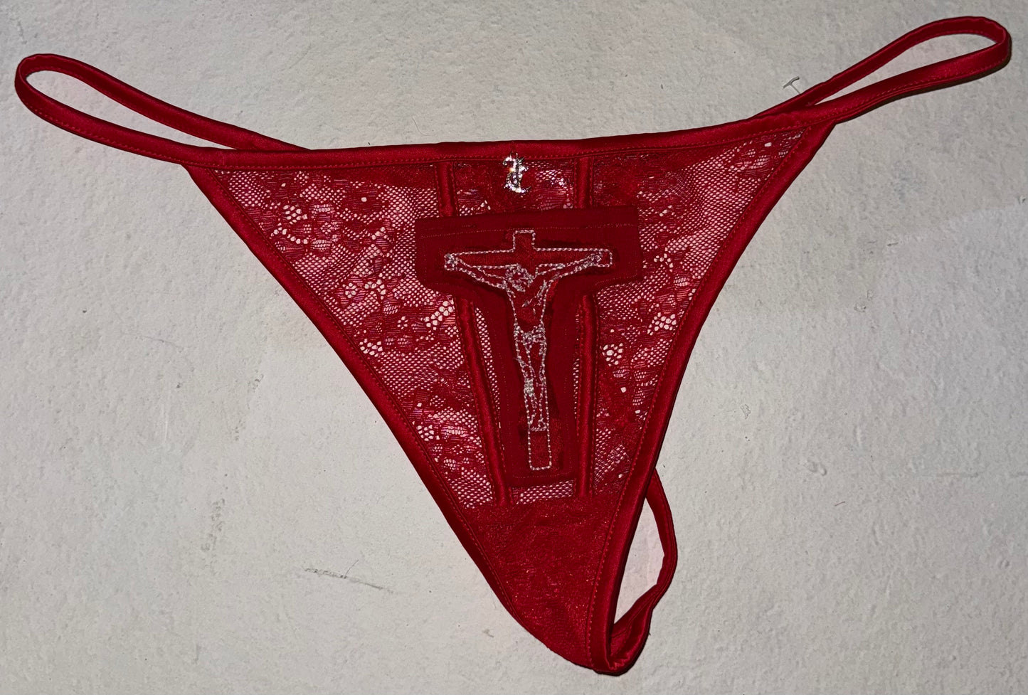 Jesus Christ on a cross thong XL