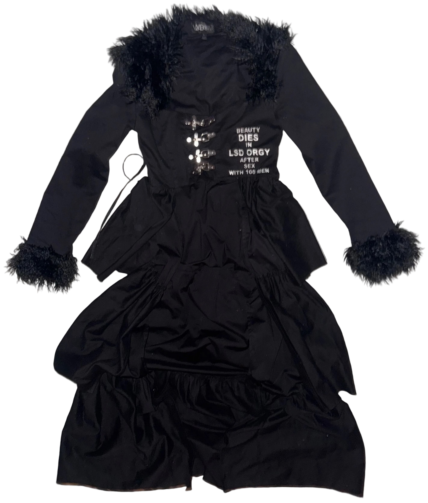 Beauty dies in lsd orgy fur trim corseted back jacket S