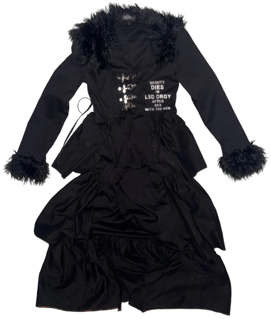 Beauty dies in lsd orgy fur trim corseted back jacket S