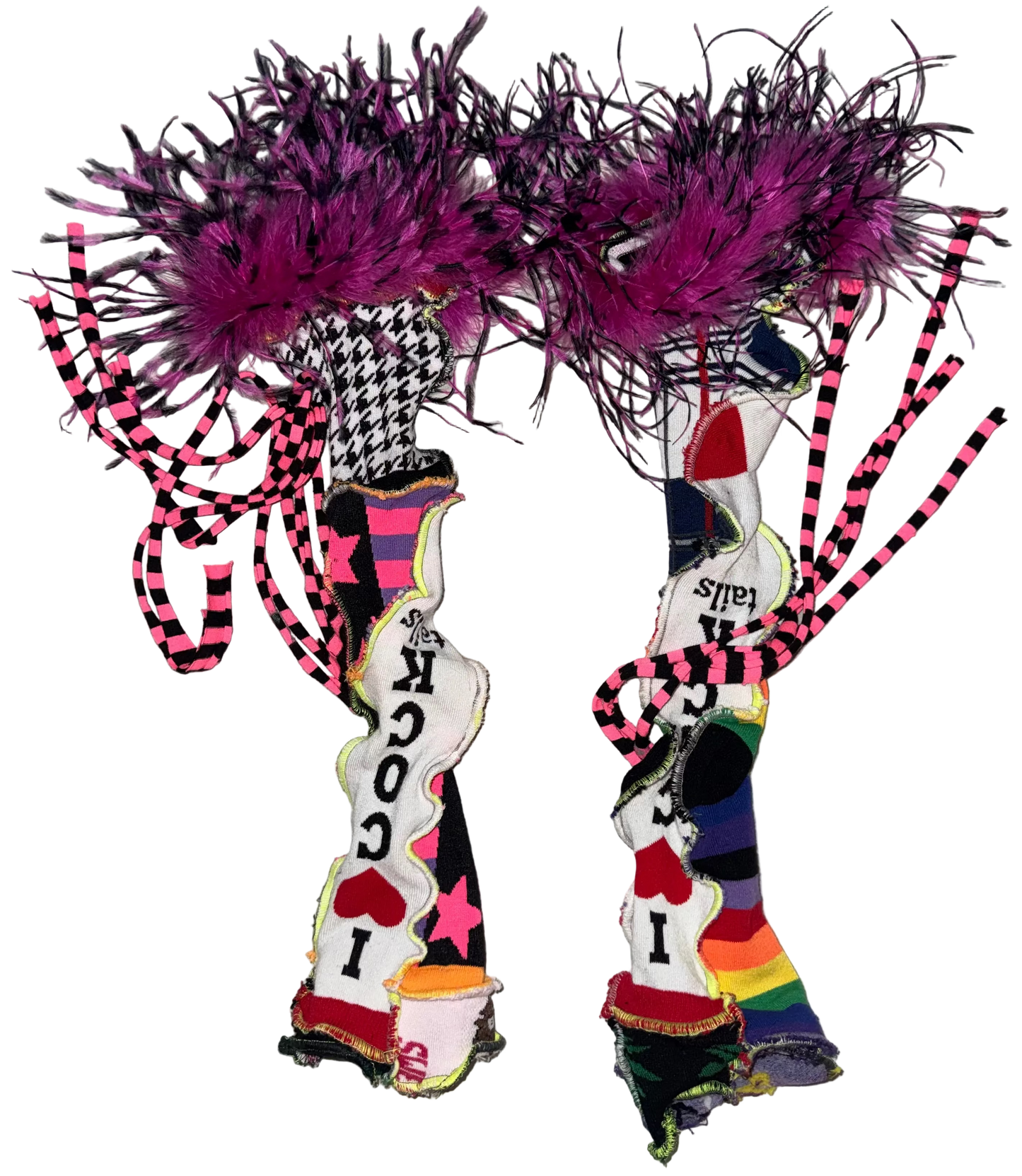 Feather trjm fringe Sock arm warmers