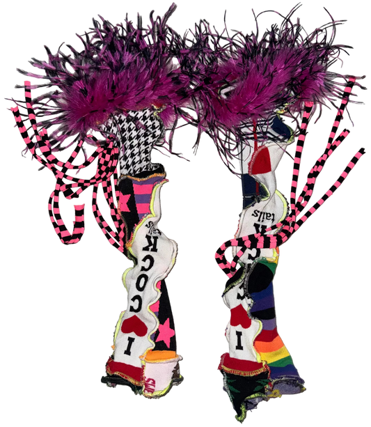 Feather trjm fringe Sock arm warmers