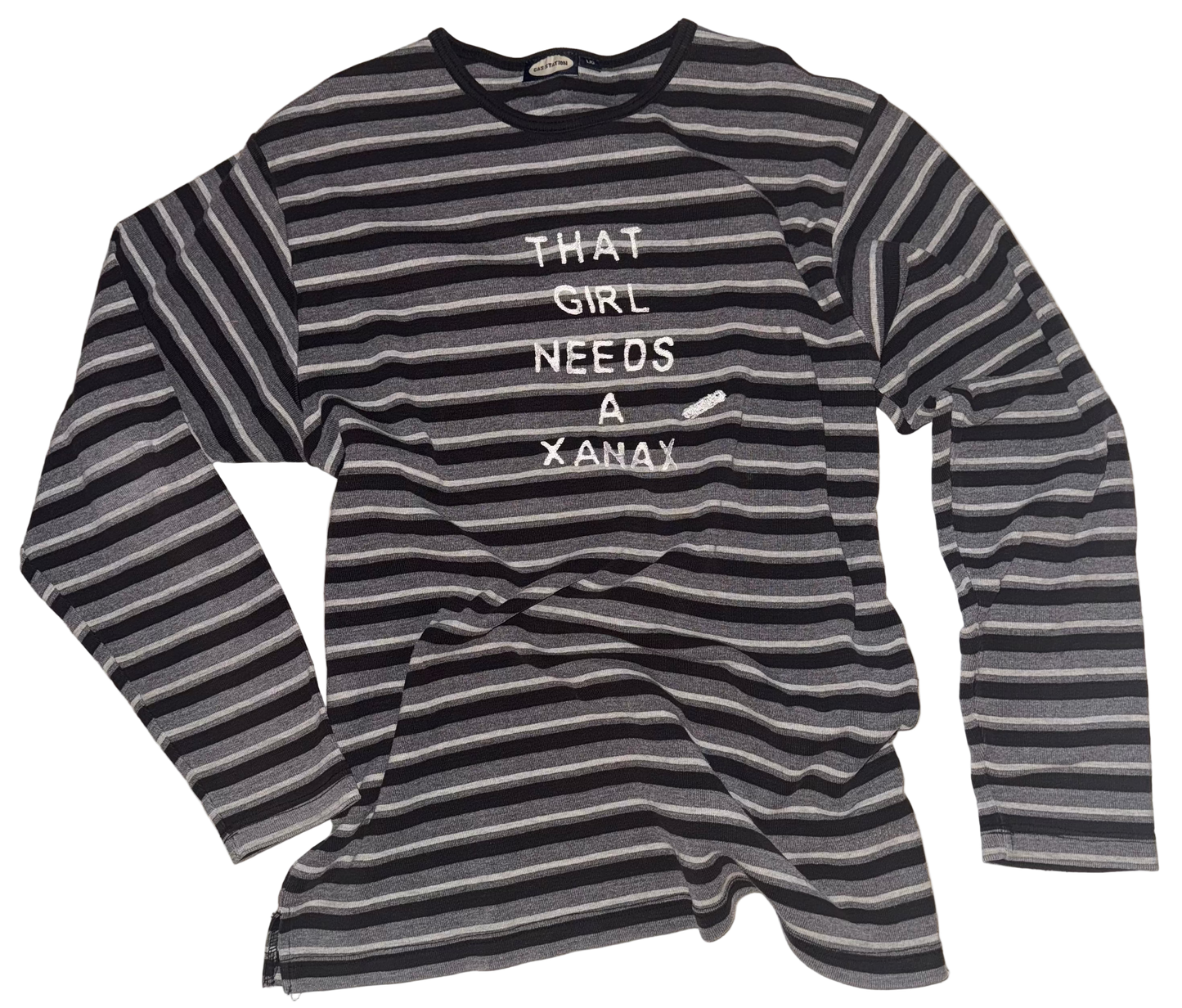 That girl needs a Xanax sweater L