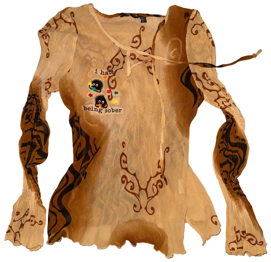 I hate being sober soots sheer top M