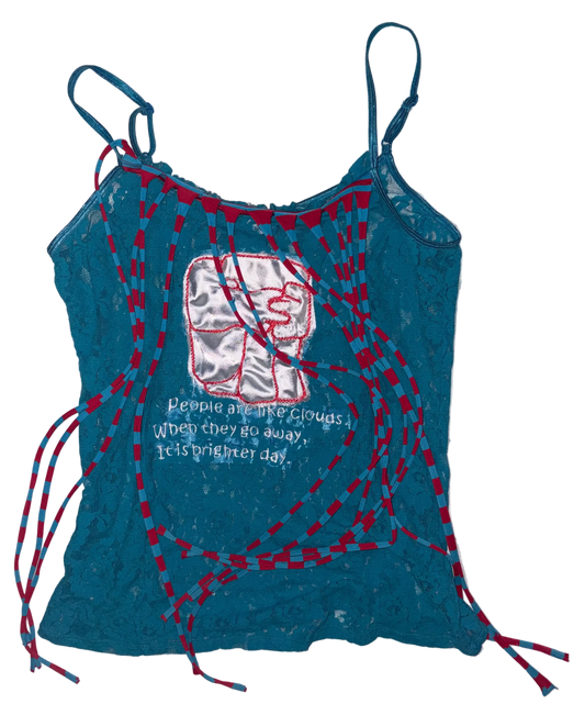 Some people are like clouds lace tank with fringe M