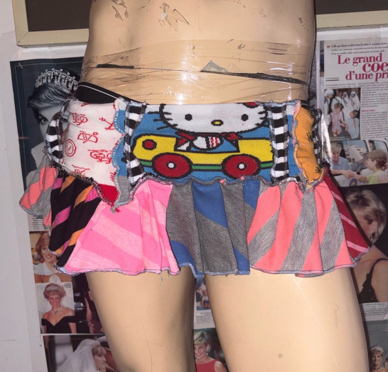 Sock and old shirts ultra mini skjrt
 M