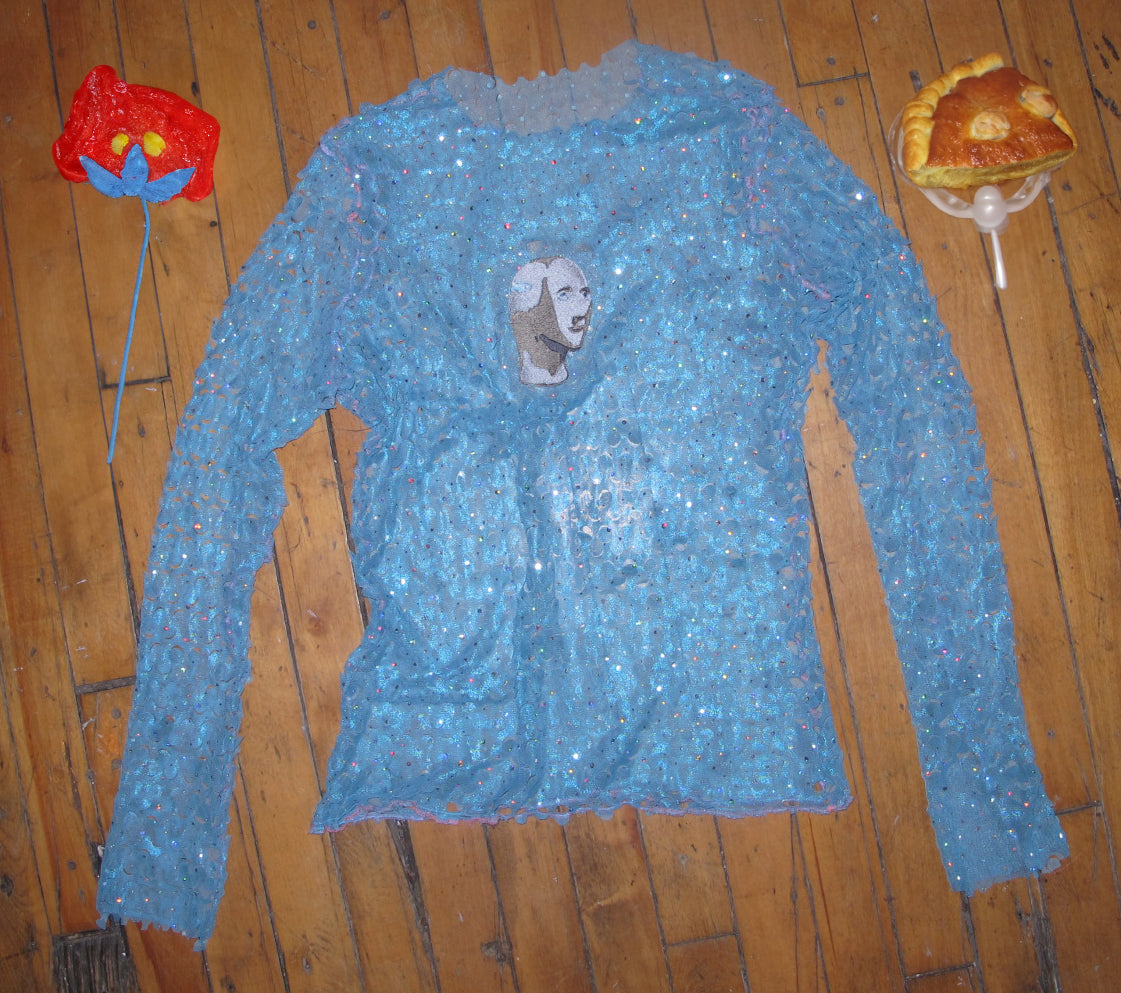 stone hedge mesh glitter long sleeve L